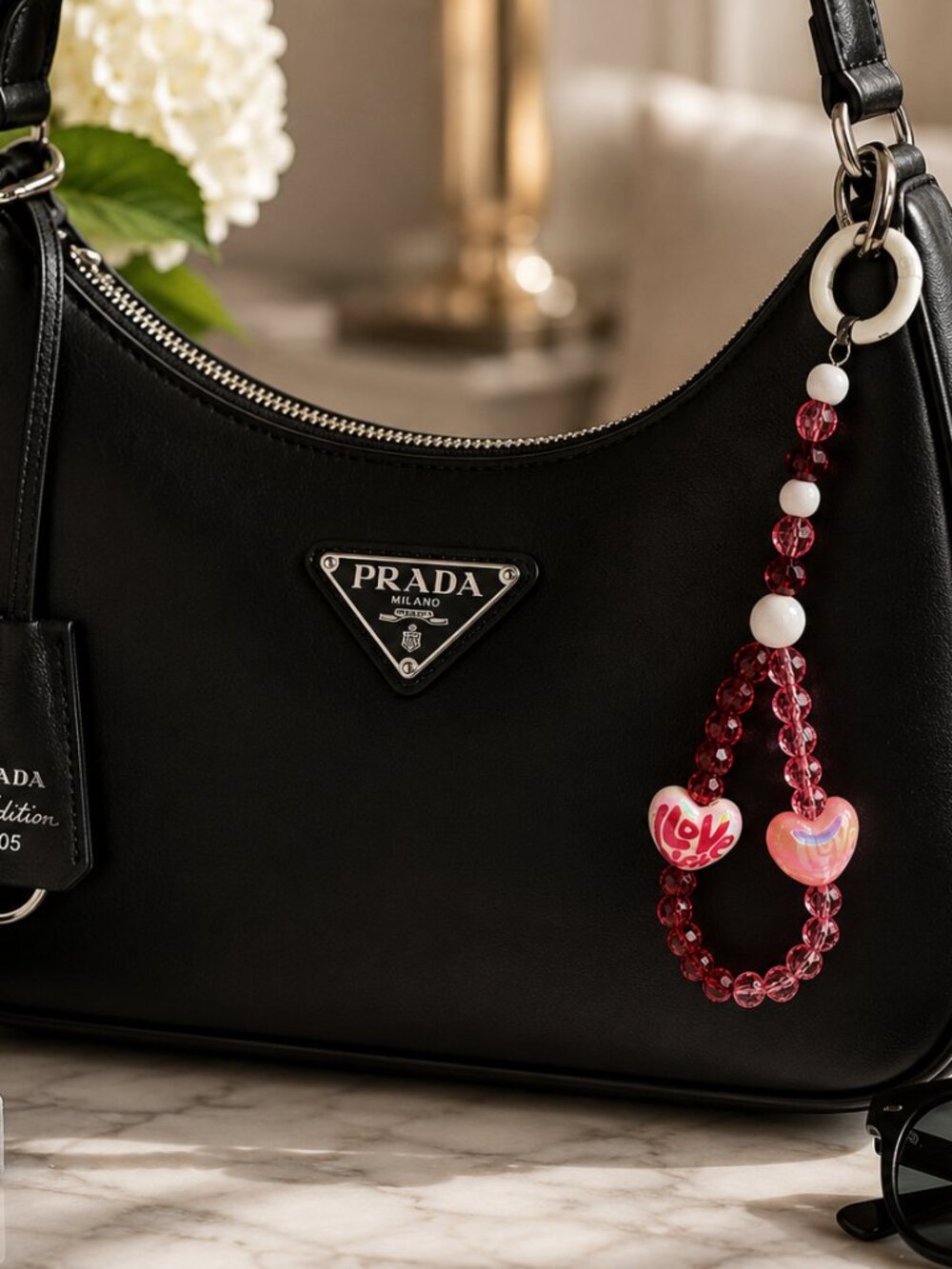 Valentines Heart Bag Charm